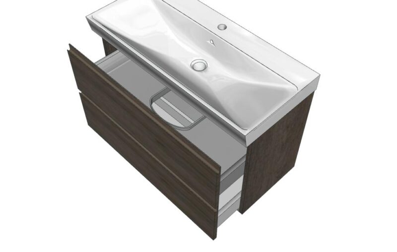 BGO - Mobile arredo bagno design L.86 cm Compab + SET UP Lavabo - immagine 3