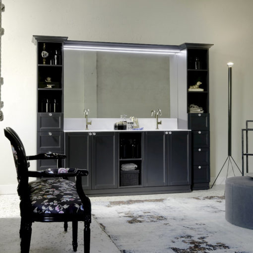 Diamante DM18 - Mobile luxury arredo bagno L 255 x P 54 cm personalizzabile COMPAB