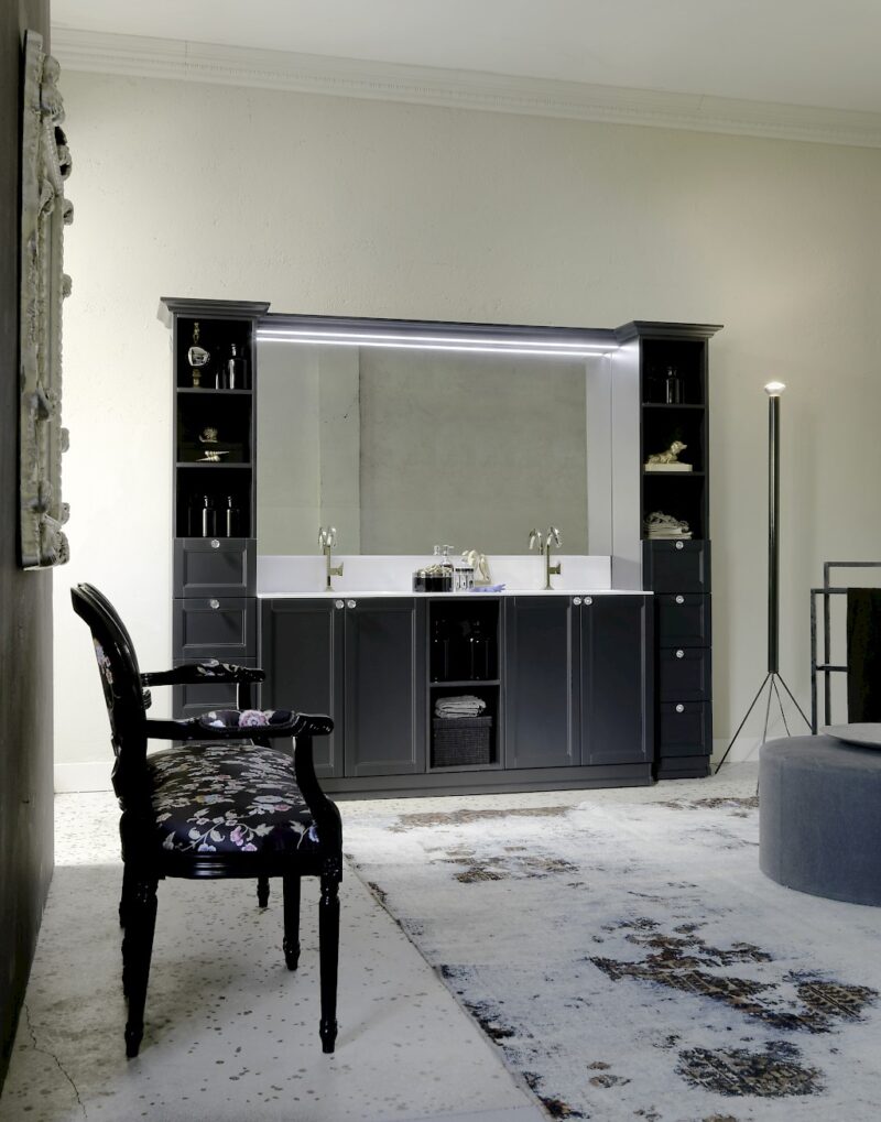 Diamante DM18 - Mobile luxury arredo bagno L 255 x P 54 cm personalizzabile COMPAB