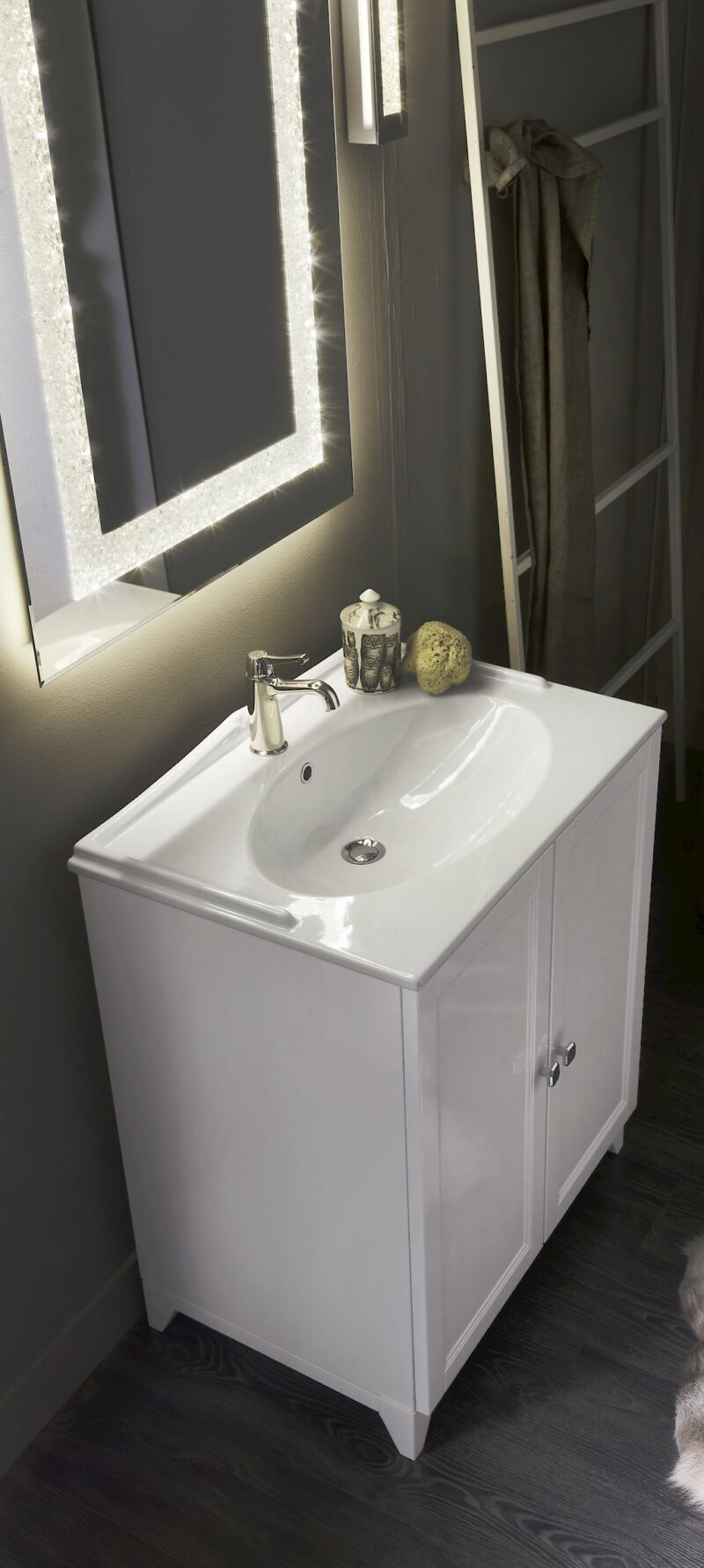 Diamante DM20 - Mobile luxury arredo bagno L 72,2+80 x P 51,5/42 cm personalizzabile COMPAB