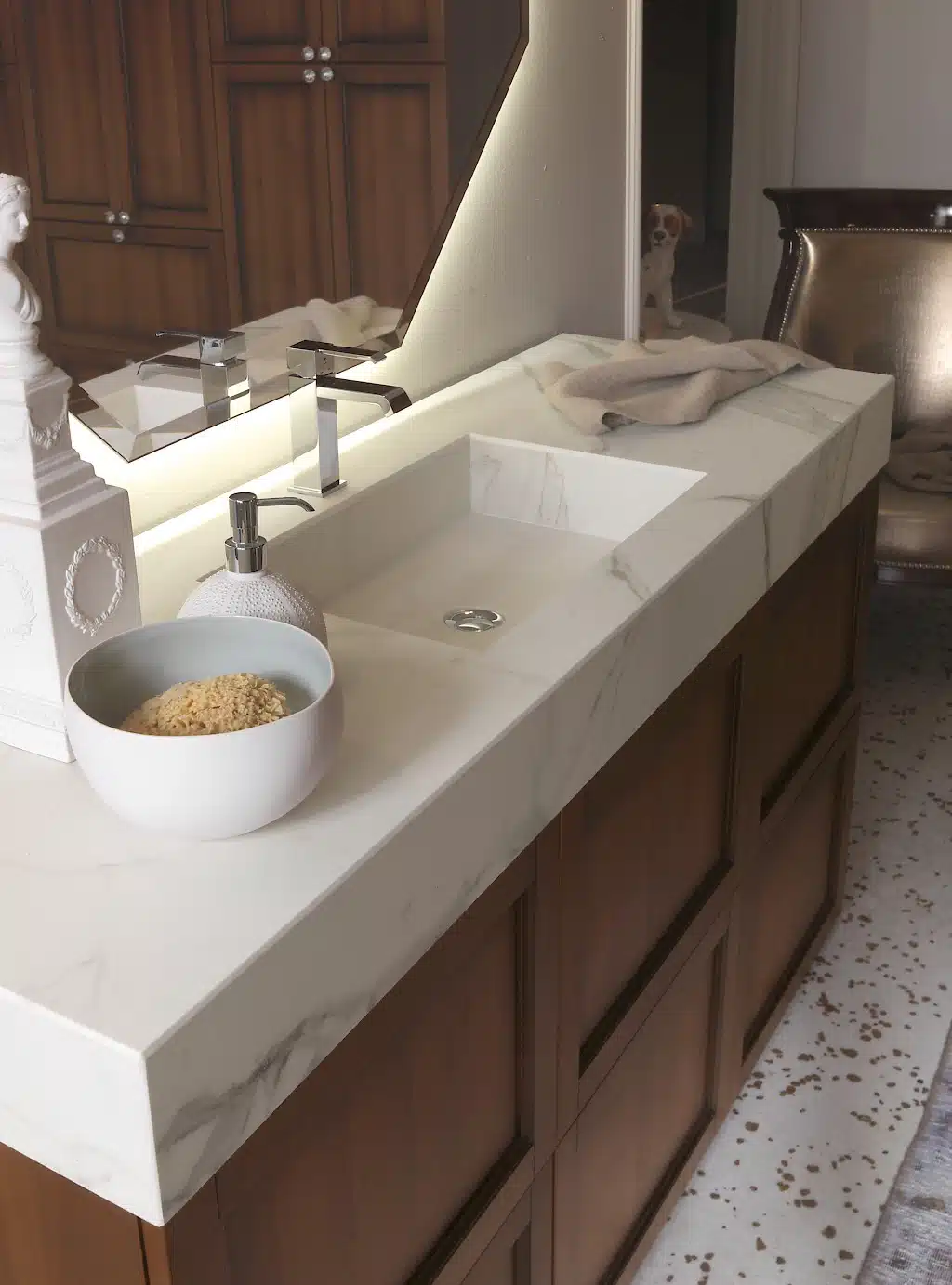 Diamante DM16 - Mobile luxury arredo bagno L 151 x P 51 cm personalizzabile COMPAB