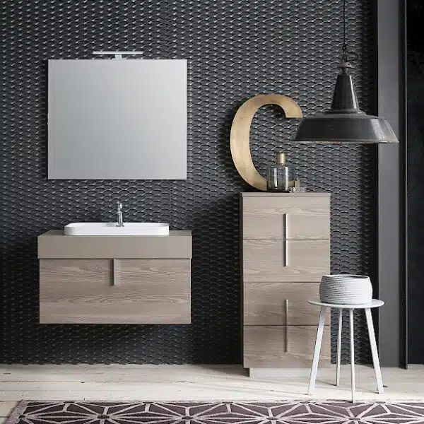 B201 81 Life - Mobile arredo bagno design L 86+50 x P 51/38 cm personalizzabile COMPAB