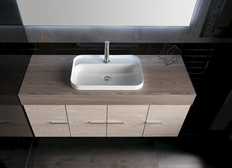 B201 83 Life - Mobile arredo bagno design L 141 x P 51 cm personalizzabile COMPAB
