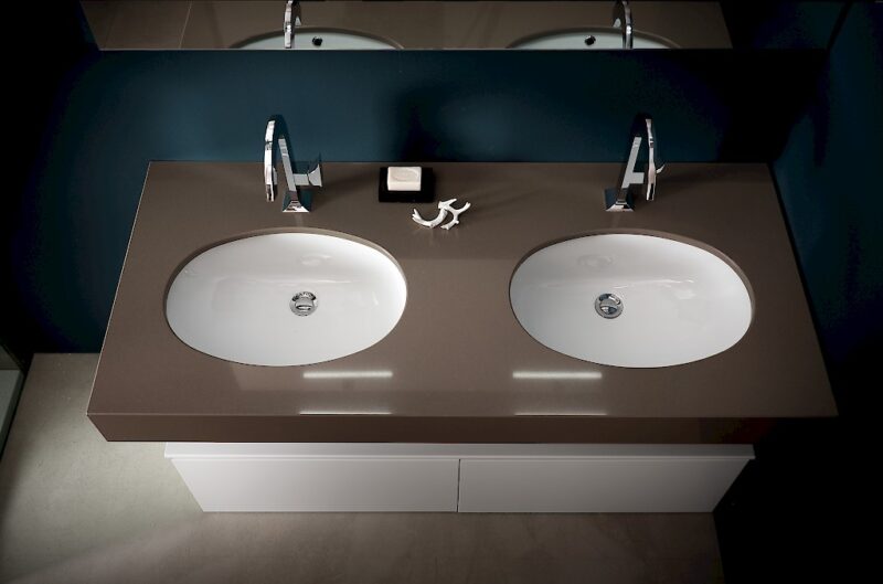 T125 03 - Mobile arredo bagno design L 140 x P 51 cm personalizzabile COMPAB