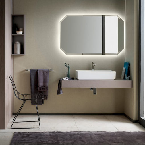 T125 07 - Mobile arredo bagno design L 25+120 x P 20,8/51 cm personalizzabile COMPAB