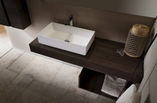 T125 08 - Mobile arredo bagno design L 50+140 x P 20,8/51 cm personalizzabile COMPAB