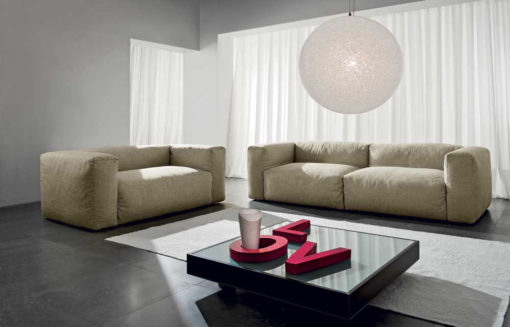 Fluffy - Divano design moderno in tessuto o ecopelle