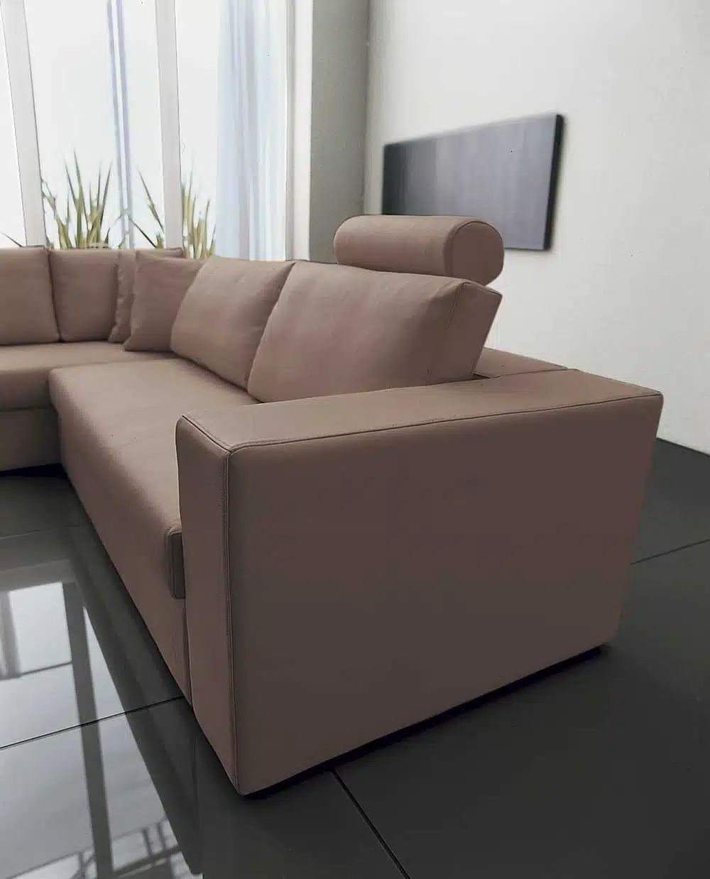 Soffio - Divano design moderno in tessuto o ecopelle