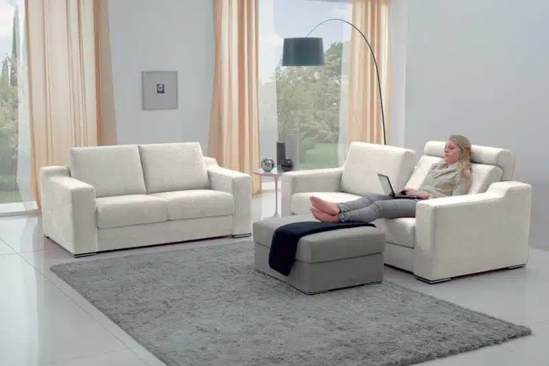 Soffio - Divano design moderno in tessuto o ecopelle