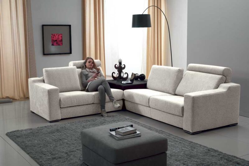 Soffio - Divano design moderno in tessuto o ecopelle