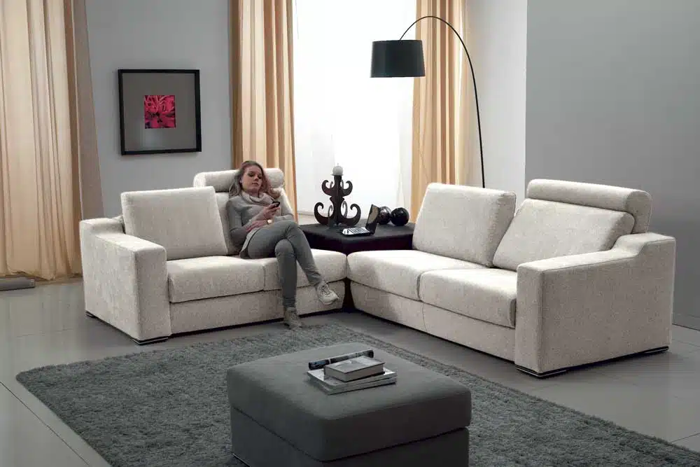 Soffio - Divano design moderno in tessuto o ecopelle