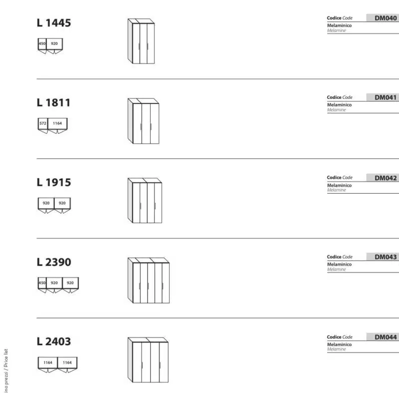 Armadio Modulare Facile Maronese: dettaglio maniglia integrata, finitura opaca, design minimalista