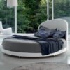 Kaleido - Letto rotondo con testiera curva e materasso tondo incluso