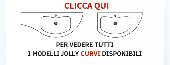 Mobile Bagno Design Curvo LY11 ARCOM - L.120 cm Moderno 8 Mobile bagno design curvo - Piani in Mineralguss Jolly