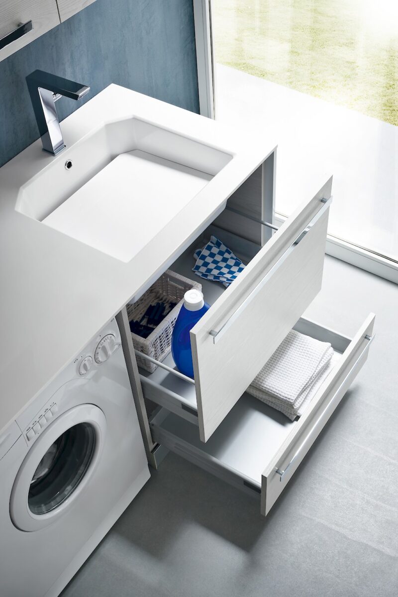 L03 - Mobile lavanderia L 262 x P 63/20,8 cm personalizzabile COMPAB