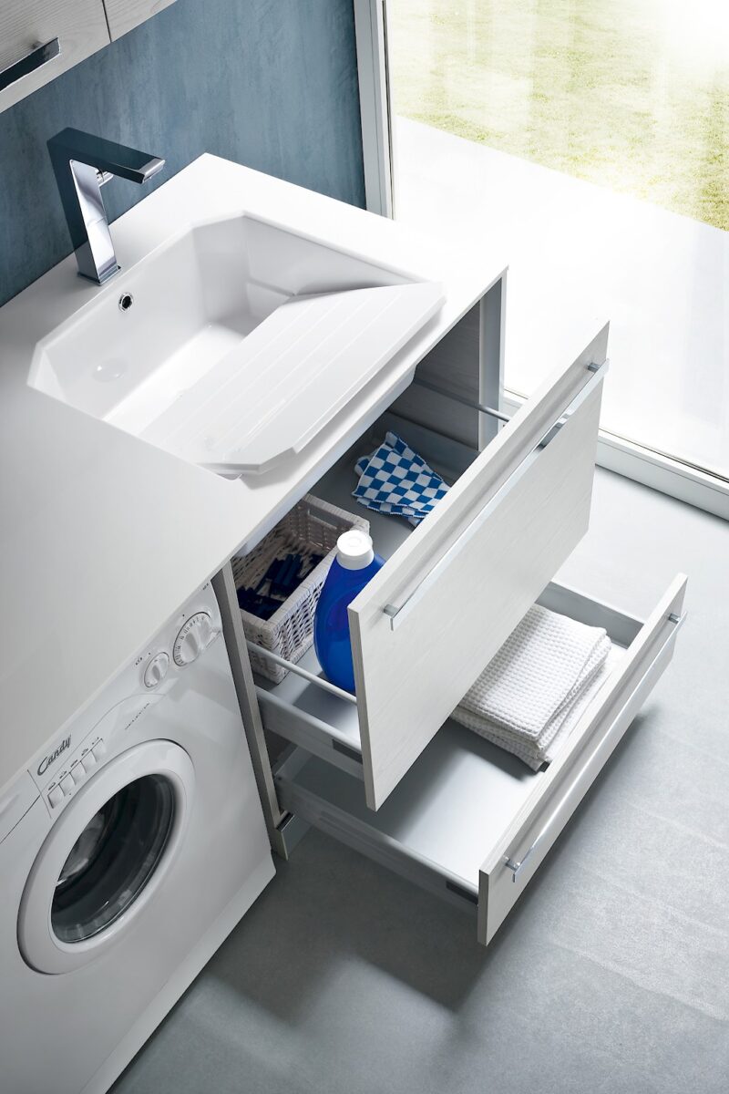 L03 - Mobile lavanderia L 262 x P 63/20,8 cm personalizzabile COMPAB