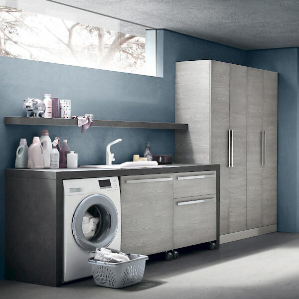 L04 - Mobile lavanderia L 216,5+140+140 x P 63/50/20,8 cm personalizzabile COMPAB