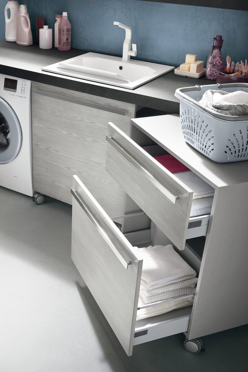 L04 - Mobile lavanderia L 216,5+140+140 x P 63/50/20,8 cm personalizzabile COMPAB