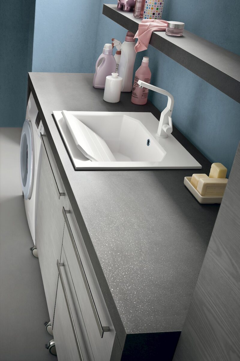 L04 - Mobile lavanderia L 216,5+140+140 x P 63/50/20,8 cm personalizzabile COMPAB