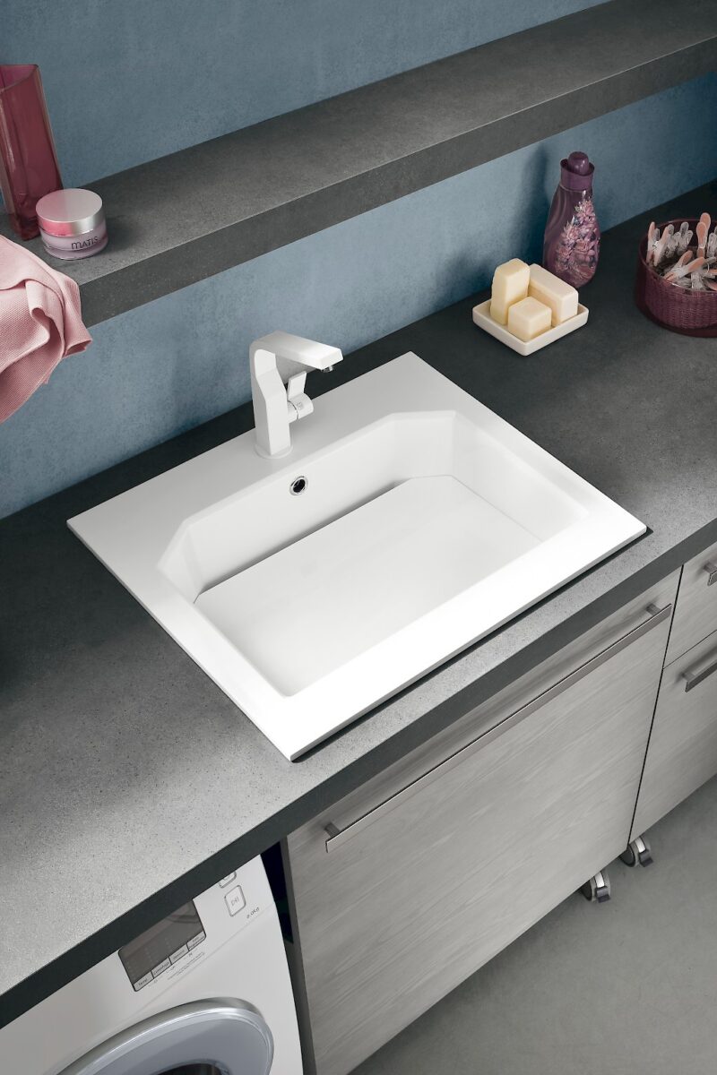 L04 - Mobile lavanderia L 216,5+140+140 x P 63/50/20,8 cm personalizzabile COMPAB