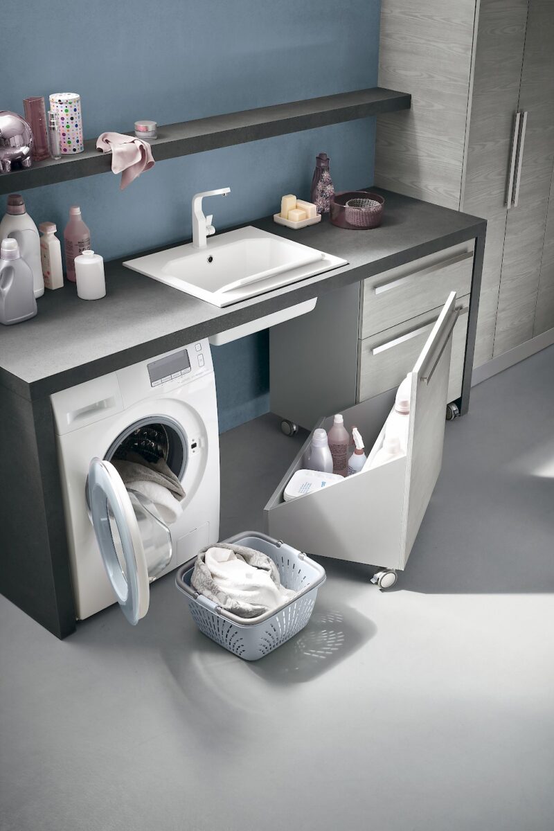 L04 - Mobile lavanderia L 216,5+140+140 x P 63/50/20,8 cm personalizzabile COMPAB