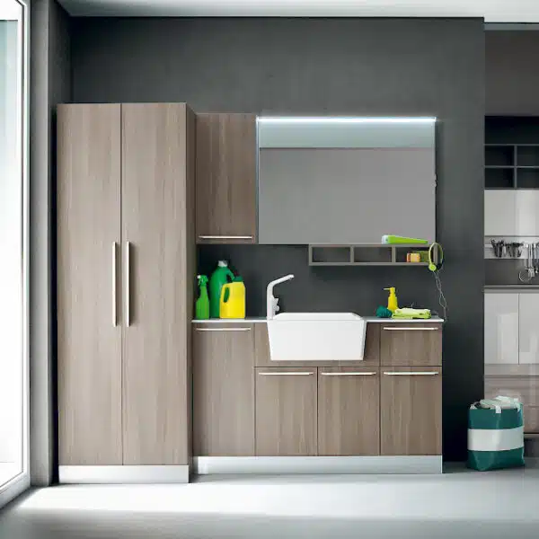 L05 - Mobile lavanderia L 210,5 x P 50/38 cm personalizzabile COMPAB