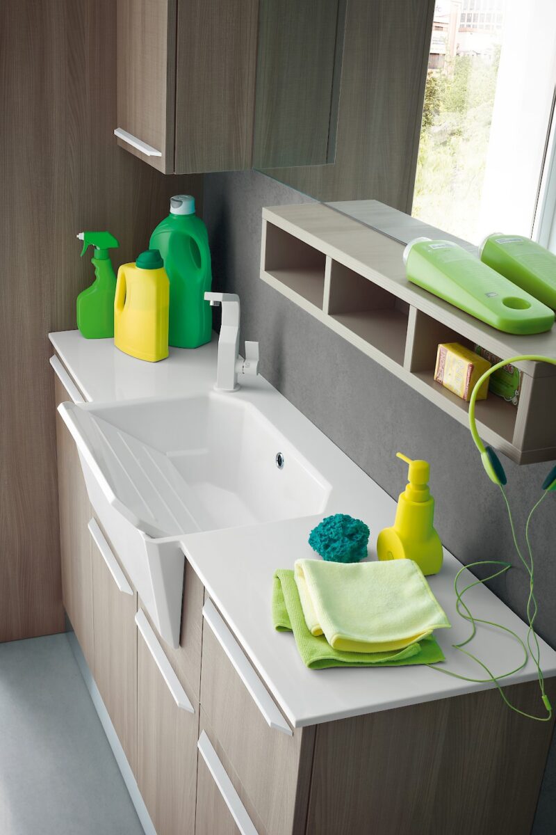 L05 - Mobile lavanderia L 210,5 x P 50/38 cm personalizzabile COMPAB