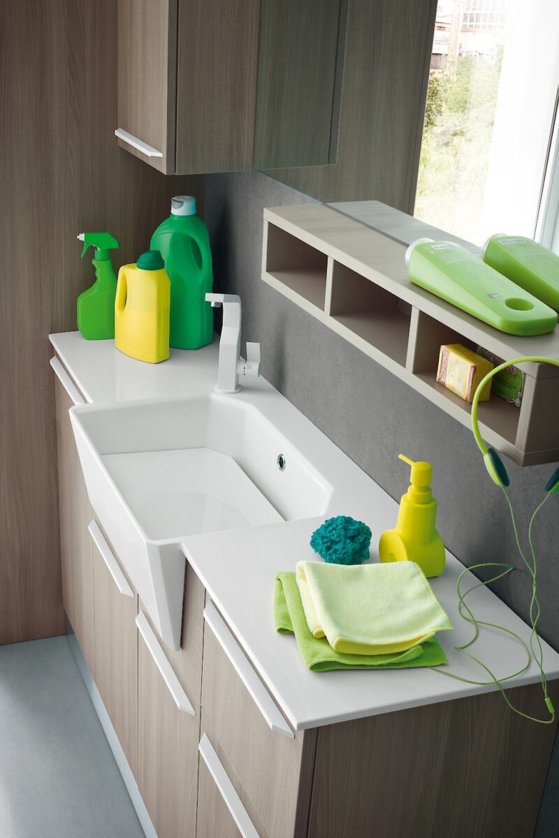 L05 - Mobile lavanderia L 210,5 x P 50/38 cm personalizzabile COMPAB