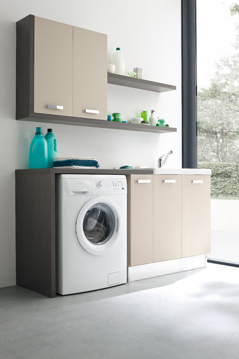 L016 - Mobile lavanderia L 169 x P 51/20,8 cm personalizzabile COMPAB