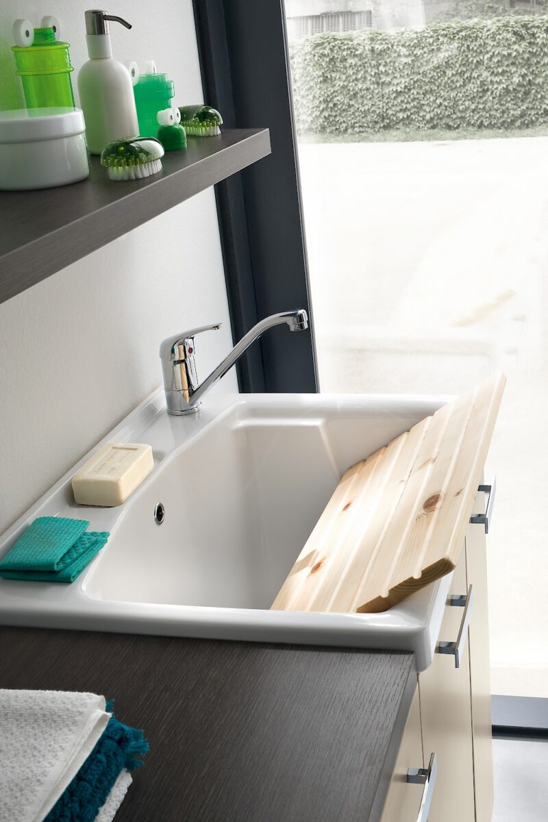 L016 - Mobile lavanderia L 169 x P 51/20,8 cm personalizzabile COMPAB