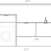 L09 - Mobile lavanderia L 217 x P 63 cm personalizzabile COMPAB