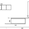 Ink NK03 - Mobile luxury arredo bagno L 140+240 x P 20,8/51 cm personalizzabile COMPAB