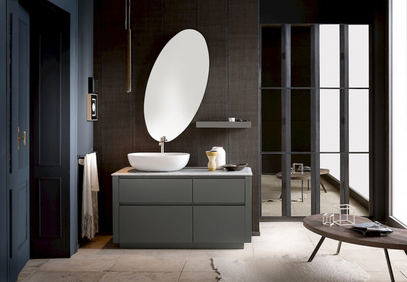 Ink 31A - Mobile luxury arredo bagno L 132,4 x P 51,5 cm personalizzabile COMPAB