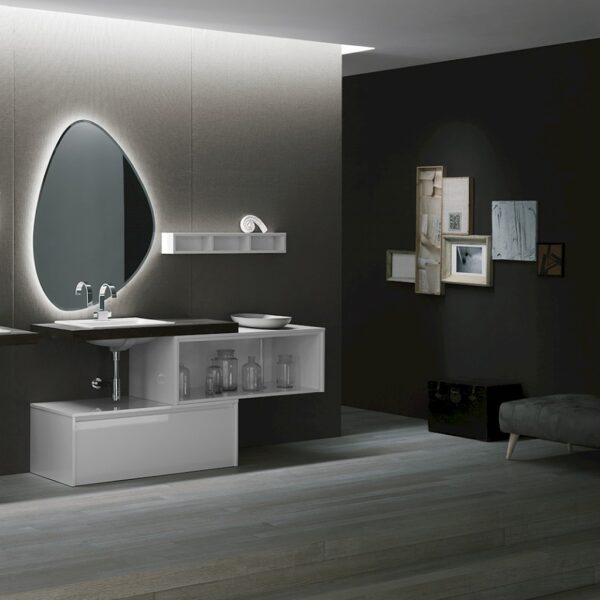 Ink NK11 - Mobile luxury arredo bagno L 176 x P 51/13 cm personalizzabile COMPAB