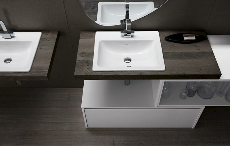 Ink NK11 - Mobile luxury arredo bagno L 176 x P 51/13 cm personalizzabile COMPAB