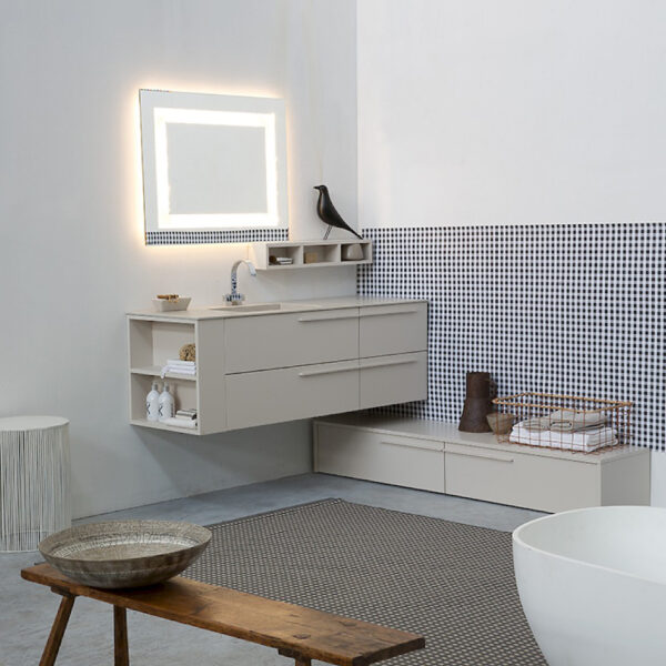 K25 21 - Mobile luxury arredo bagno L 151+174 x P 51/38/13 cm personalizzabile COMPAB