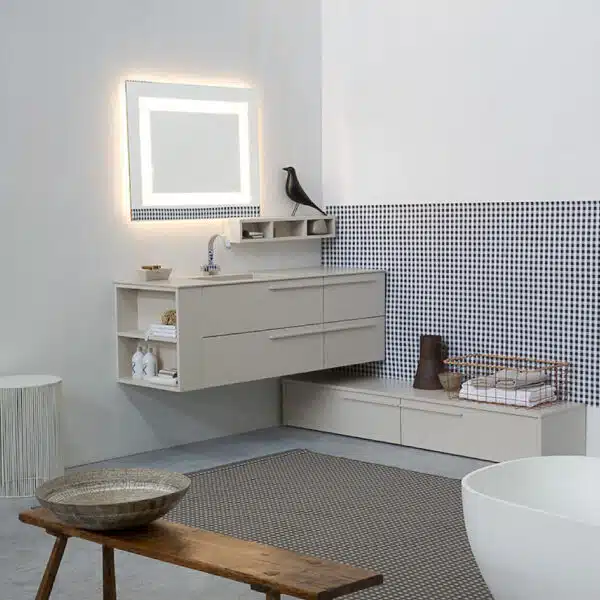 K25 21 - Mobile luxury arredo bagno L 151+174 x P 51/38/13 cm personalizzabile COMPAB