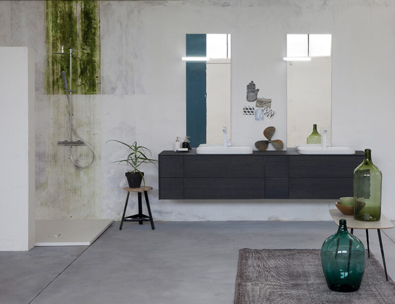 K25 22 - Mobile luxury arredo bagno L 222,6 x P 51 cm personalizzabile COMPAB