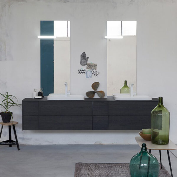 K25 22 - Mobile luxury arredo bagno L 222,6 x P 51 cm personalizzabile COMPAB