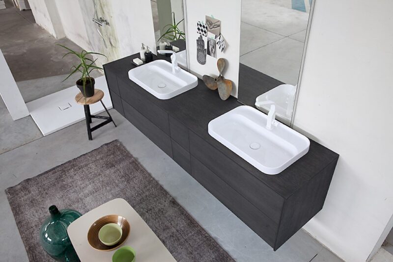 K25 22 - Mobile luxury arredo bagno L 222,6 x P 51 cm personalizzabile COMPAB