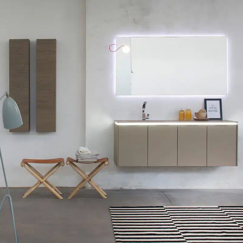 K25 23 - Mobile luxury arredo bagno L 142,8+25+25 x P 51/20,8 cm personalizzabile COMPAB