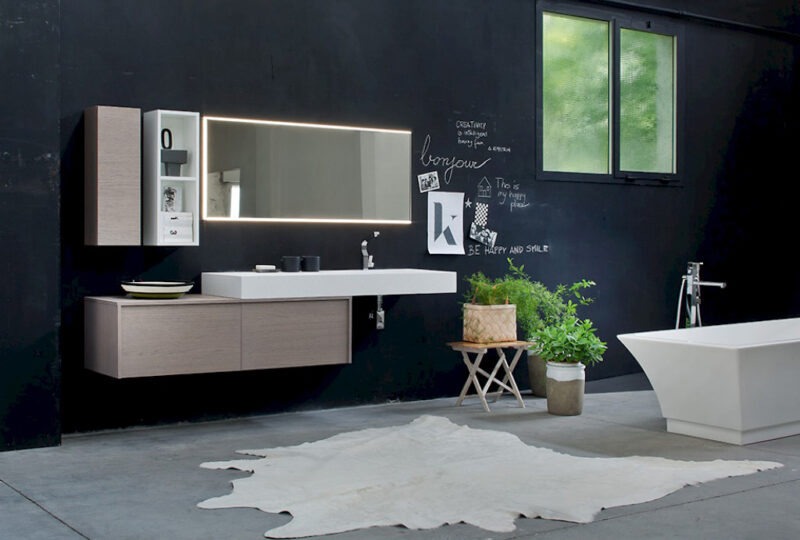 K25 24 - Mobile luxury arredo bagno L 222 x P 51/20,8 cm personalizzabile COMPAB