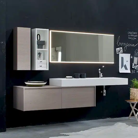 K25 24 - Mobile luxury arredo bagno L 222 x P 51/20,8 cm personalizzabile COMPAB