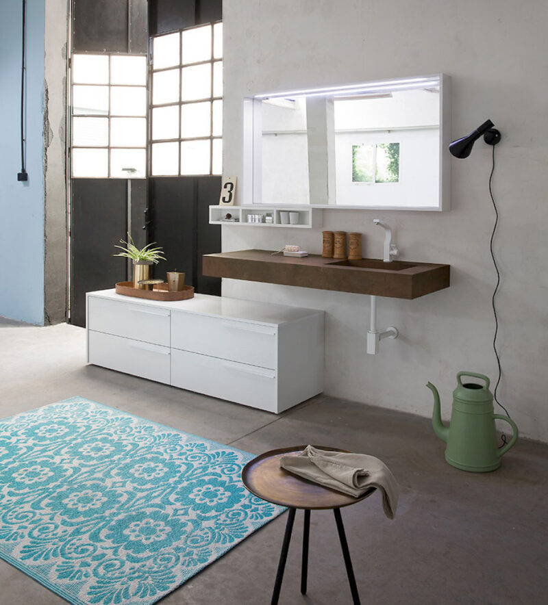 K25 25 - Mobile luxury arredo bagno L 174+140 x P 51 cm personalizzabile COMPAB