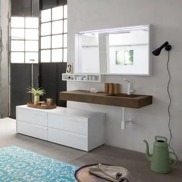 K25 25 - Mobile luxury arredo bagno L 174+140 x P 51 cm personalizzabile COMPAB