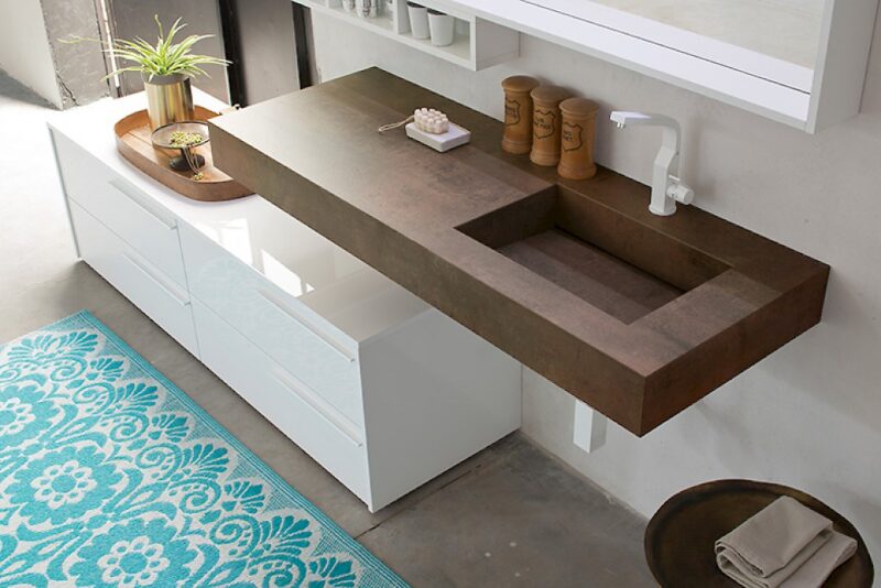 K25 25 - Mobile luxury arredo bagno L 174+140 x P 51 cm personalizzabile COMPAB