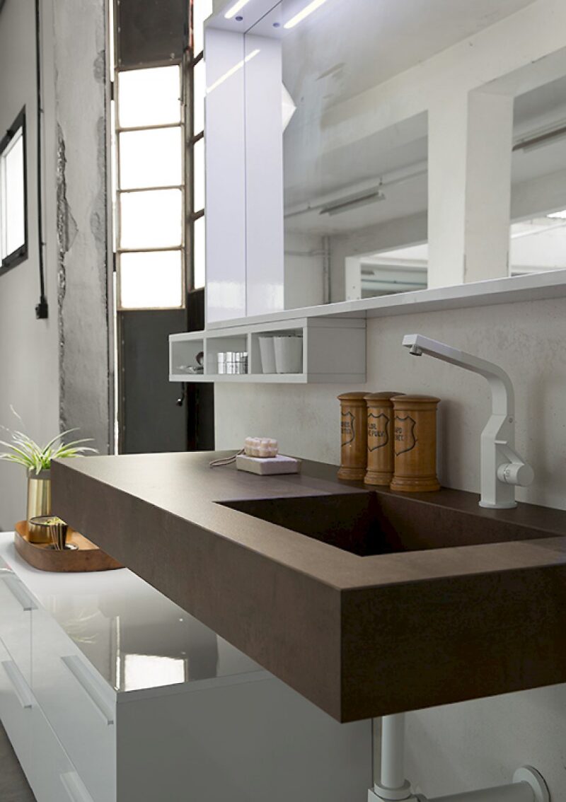K25 25 - Mobile luxury arredo bagno L 174+140 x P 51 cm personalizzabile COMPAB