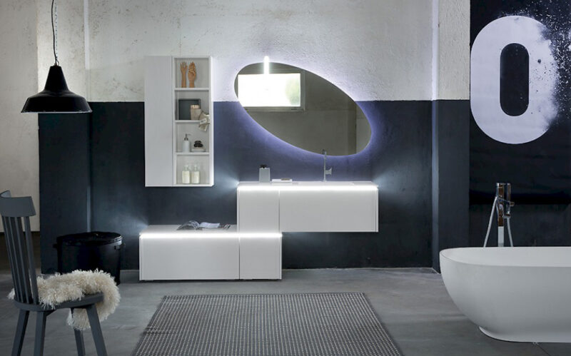 K25 27 - Mobile luxury arredo bagno L 210,8 x P 51/20,8 cm personalizzabile COMPAB