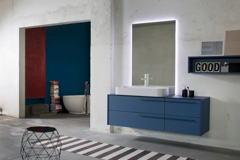 K25 35 - Mobile luxury arredo bagno L 147,8+180 x P 51/20,8 cm personalizzabile COMPAB
