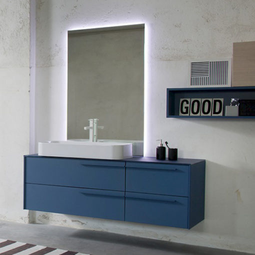 K25 35 - Mobile luxury arredo bagno L 147,8+180 x P 51/20,8 cm personalizzabile COMPAB